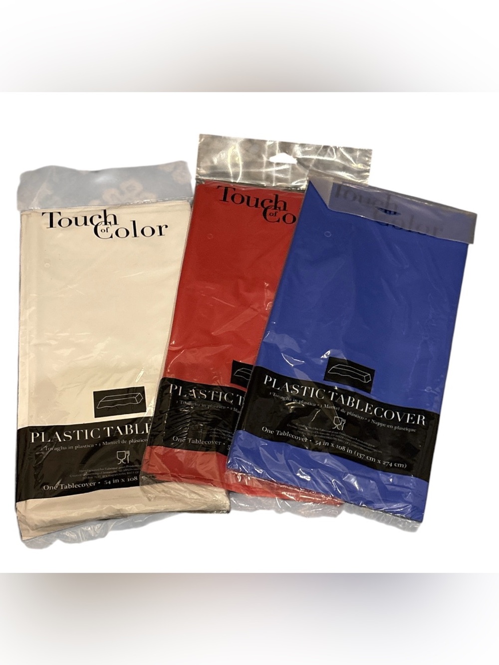 Plastic Table Covers. Set of 3